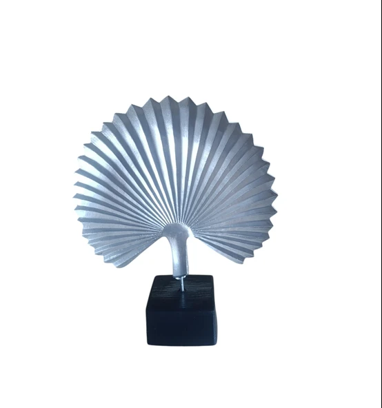 kırılmaz polyester,beyaz renk midye kabuğu desenli biblo - Resim 4