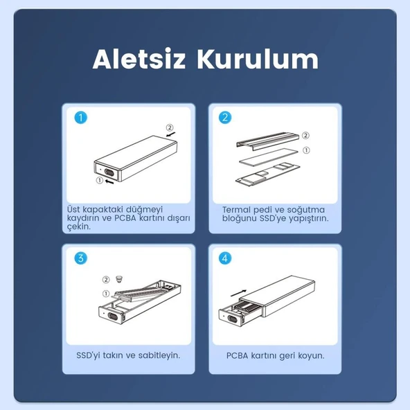 ORICO M.2 NVMe USB 3.2 Gen2 M-Key / B&M-Key 10Gbps SSD Disk Kutusu - Outlet - 2