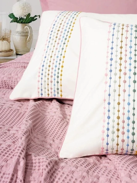 Cotton Box Aura Çift Kişilik Pike Takımı Pebble Pembe - 3