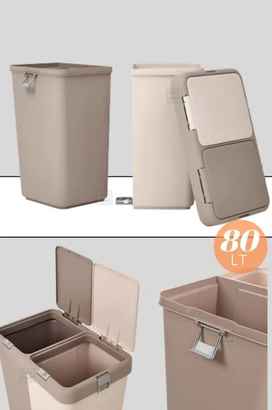 Çeyiz Seti 80 Lt Kirli Sepeti 20 Lt Çamaşır Selesi Bej Çamaşır Sepeti - 4