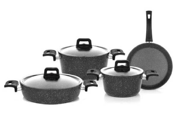 Schafer Atlas Çelik Tencere Seti ve Granit Tencere Takımı Çeyiz Seti - Resim 3