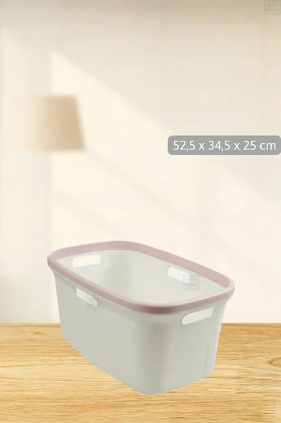 Çeyiz Seti 80 Lt Kirli Sepeti 20 Lt Çamaşır Selesi Gri Pembe Motek Çamaşır Sepeti - 4