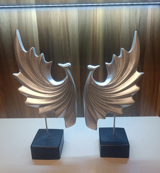 kırılmaz 2 li beyaz renk tavus kuşu biblosu - Resim 6