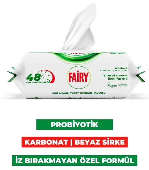 Fairy Yüzey Temizlik Havlusu 100 Yaprak Limon Yağlı & Aktif Oksijen (4 Lü Set) 400 Yaprak Karma - 10