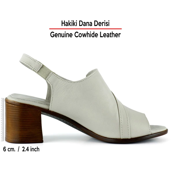 Erkan Saçmacı Saules Vizon Hakiki Dana Derisi Kesik Detaylı Lastik Bantlı Kalın Topuklu Sandalet - 2