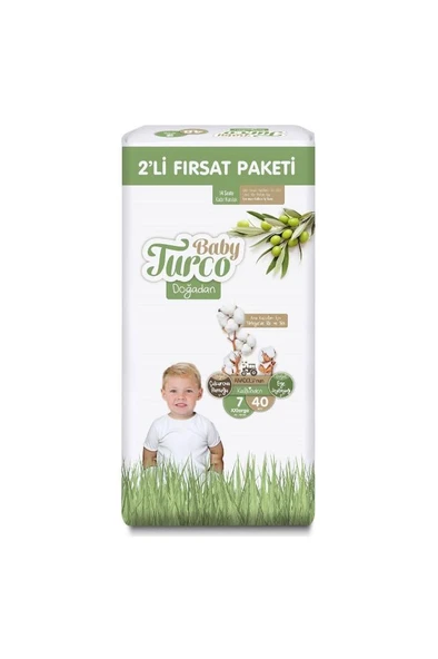 Baby Turco Doğadan 2'Li Fırsat Paketi Bebek Bezi 7 Numara Xxlarge 40 Adet - 2
