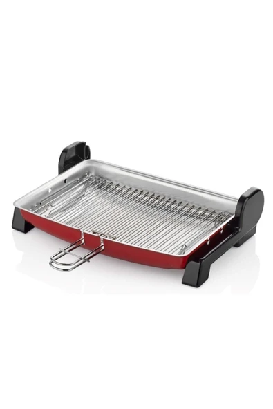 TANER Kebapçı Elektrikli Izgara Mangal Barbekü Çift Telli Mini Boy Kırmızı - 6