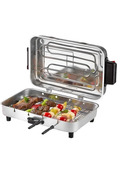 TANER Mega Boy Elektrikli Izgara Mangal Barbekü 38*24 Cm - 1100 W Tnrız1702