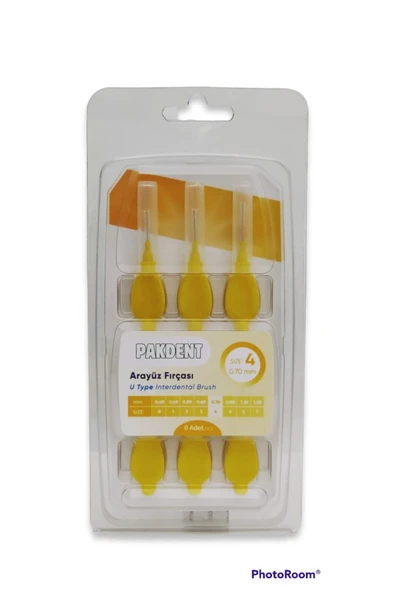 Pakdent Arayüz Fırçası 0,70 mm 6'lı - Sarı