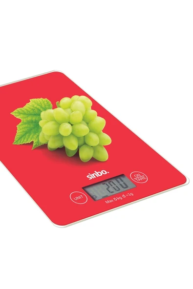 Sinbo Sks-4519 Dijital Hassas Led Göstergeli Cam Gövde Kırmız Mutfak Tartısı - 2