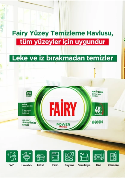 Fairy Yüzey Temizlik Havlusu 100 Yaprak Limon Yağlı & Aktif Oksijen (4 Lü Set) 400 Yaprak Karma - 11
