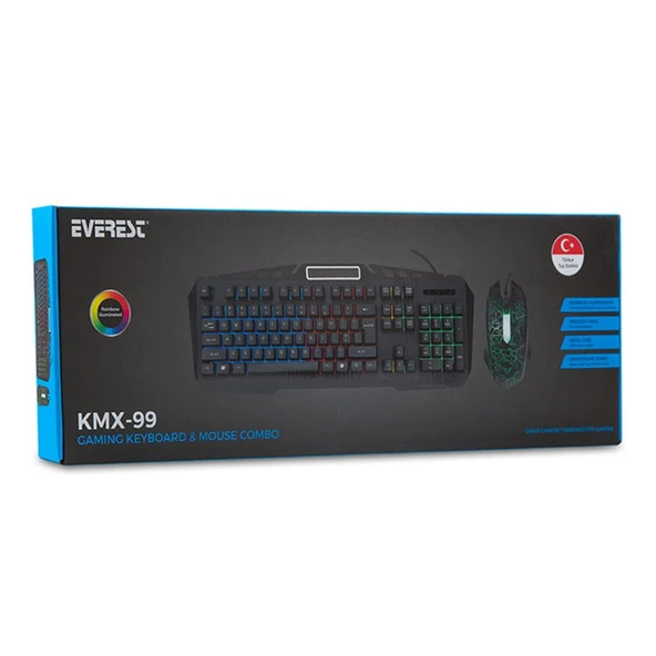 KMX-99 Gökkuşağı Zemin Aydınlatmalı Oyuncu Klavye + Mouse - 4