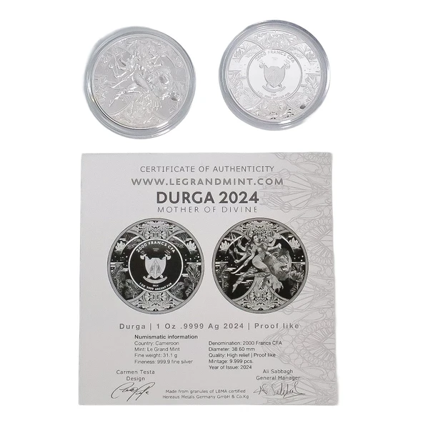 AgaKulche Durga Rutenyum 2024 Gümüş Sikke Coin - 4