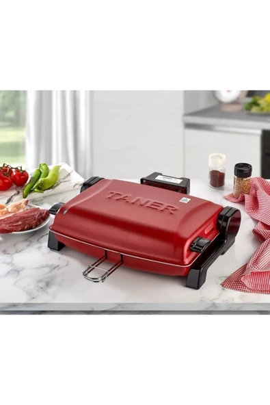 TANER Kebapçı Elektrikli Izgara Mangal Barbekü Çift Telli Mini Boy Kırmızı - 3