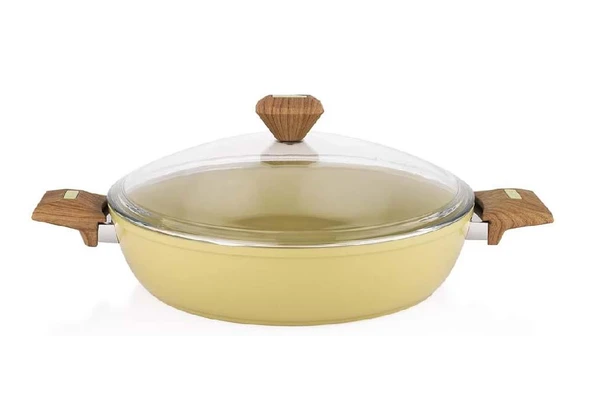 Schafer Fiesta Seramik Basık Tencere 30 CM Yeşil