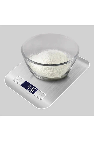 Tiffany Lüx Dijital Mutfak Terazisi 5 Kg 1 gr Hassas Paslanmaz Çelik Pil Hediyeli - 7