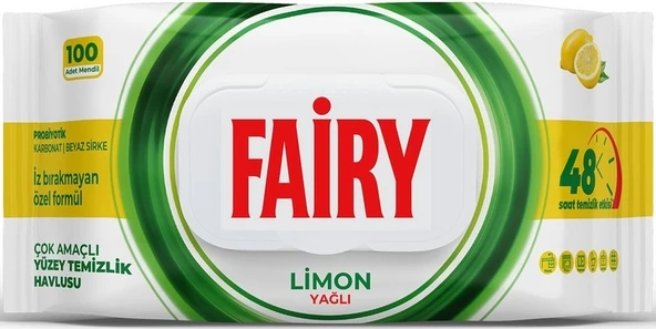 Fairy Yüzey Temizlik Havlusu 100 Yaprak Limon Yağlı & Aktif Oksijen (4 Lü Set) 400 Yaprak Karma - 2