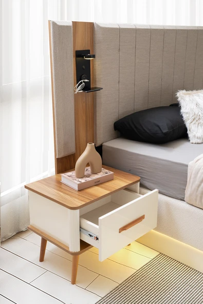 ANTİK MDF BAZALI KARYOLA VE BAŞUCU - Resim 2