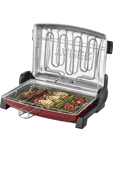 TANER Kebapçı Elektrikli Izgara Mangal Barbekü Çift Telli Büyük Boy Kırmızı - 2
