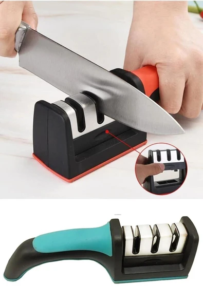 Lumisa Home Profesyonel Bıçak Bileyici 3 Açılı Elmas Seramik Tungsten Çelik El Bıçakları Bileme - 3