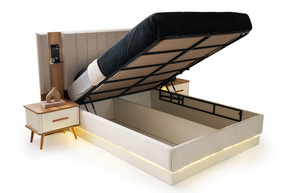 ANTİK MDF BAZALI KARYOLA VE BAŞUCU - Resim 3