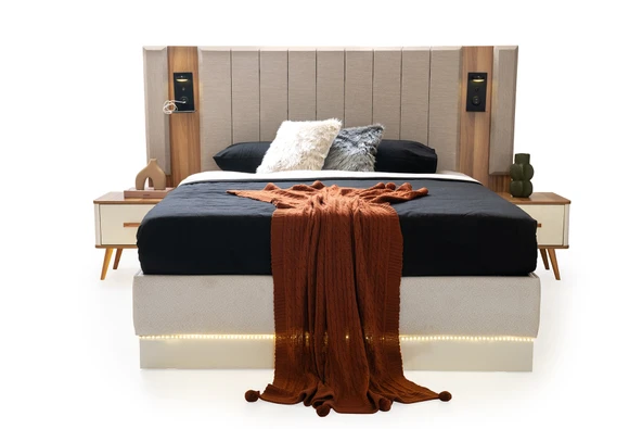 ANTİK MDF BAZALI KARYOLA VE BAŞUCU - Resim 4