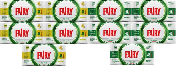 Fairy Yüzey Temizlik Havlusu 100 Yaprak Limon Yağlı & Aktif Oksijen (10 Lu Set) 1000 Yaprak Karma