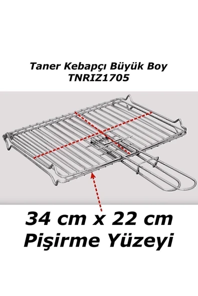 TANER Kebapçı Elektrikli Izgara Mangal Barbekü Çift Telli Büyük Boy - 2