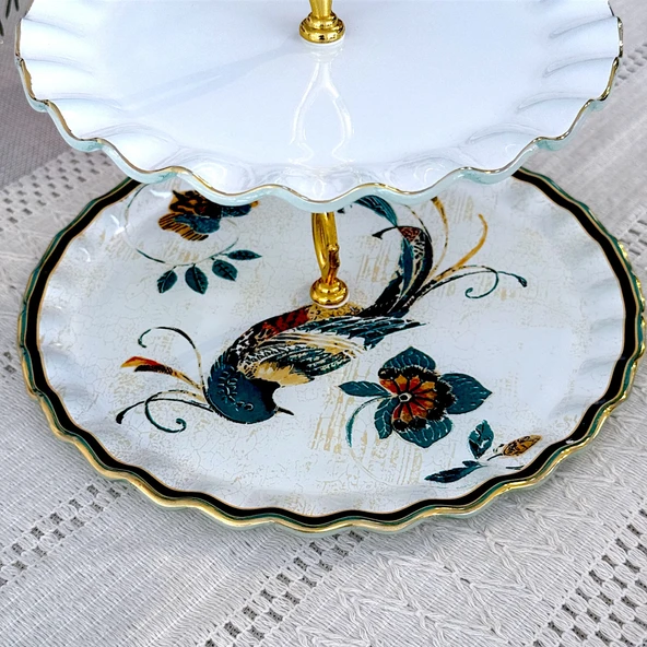 Glore Hüma Altın Yaldızlı Cam Kurabiyelik - Resim 2