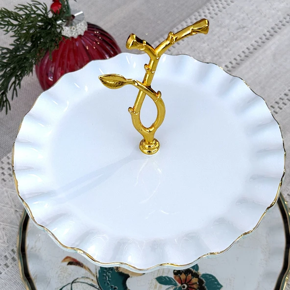 Glore Hüma Altın Yaldızlı Cam Kurabiyelik - Resim 4