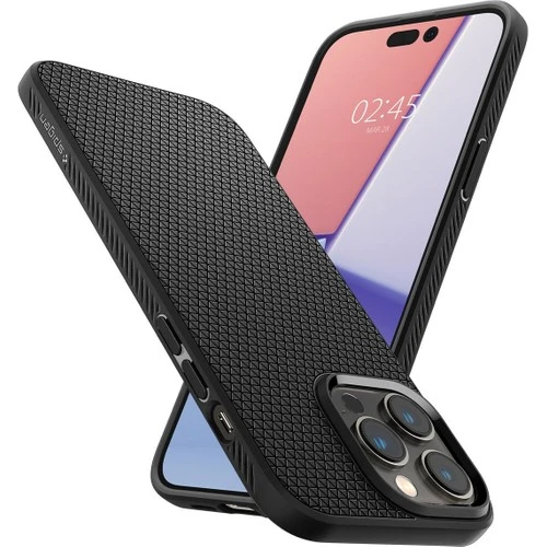 Spigen Apple iPhone 14 Pro Max Kılıf Liquid Air Matte Black - ACS04813 - Resim 2