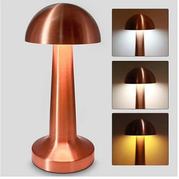 Cata CT-8430 Lizbon Şarjlı Masa Lambası Rose Gold Dokunmatik Dimmerli 3 Renk Modlu LED Işık
