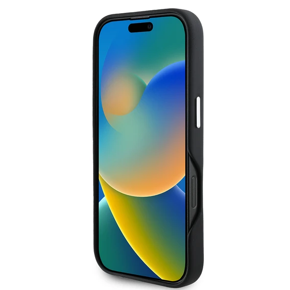 TUMI iPhone 16 Pro Max Kılıf TUMI Orjinal Lisanslı M-safe Şarj Özellikli Metal Yazı Logolu PU Deri Kapak - Resim 9