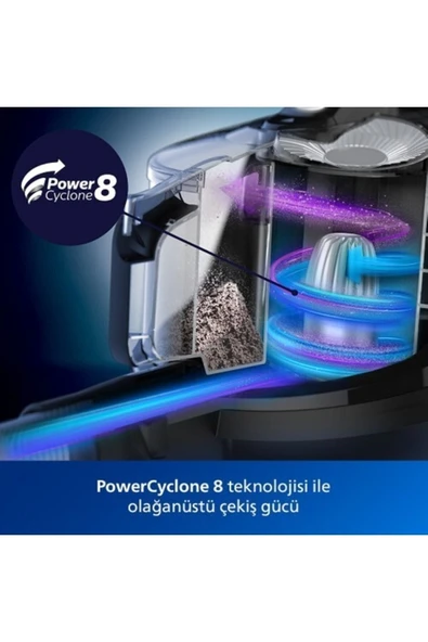 7000 Serisi PowerPro Max - Üstün Performanslı 900W Motor, Yüksek Emiş Gücü+Turbo Başlıklı Süpürge - 2