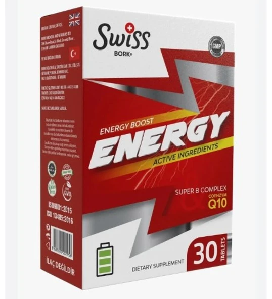 Swiss Bork Energy Q10 + Gingeng + K2 + Folat 30 Tablet