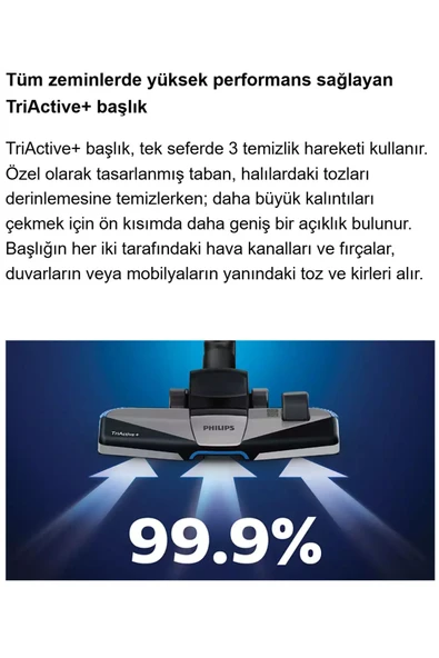 7000 Serisi PowerPro Max - Üstün Performanslı 900W Motor, Yüksek Emiş Gücü+Turbo Başlıklı Süpürge - 5