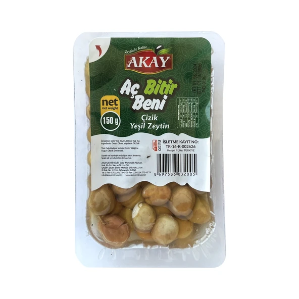 Akay Yeşil Zeytin Kırma ve Çizik Aç Bitir 150 gr 6 lı Karma Paket - 2