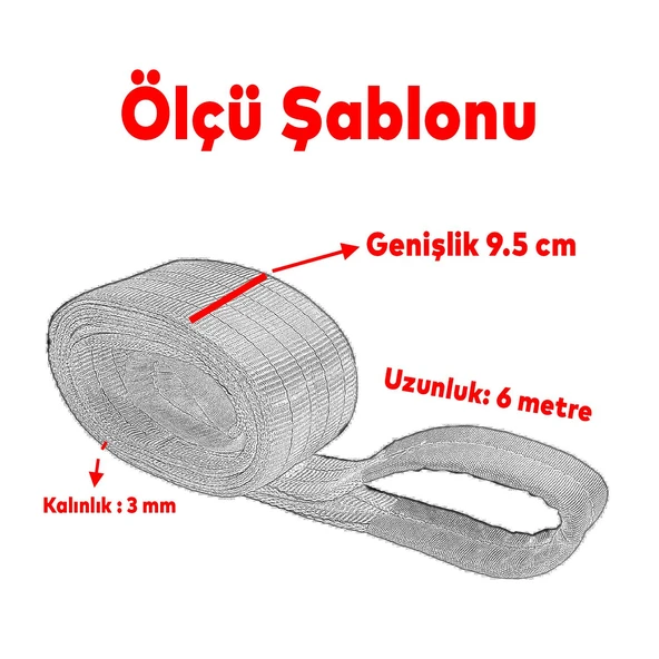 Yük Kaldırma Sapan Polyester Spanzet 4 Ton 6 Metre Gri Sağlam Taşıma İndirme Araç Çekme Halat - 3