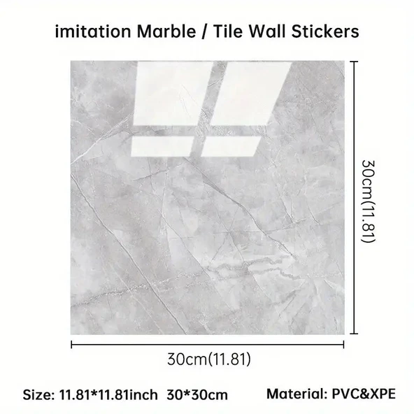 KENPAZAR GRİ MERMER DESEN DUVAR STİCKER (30*30) - 3