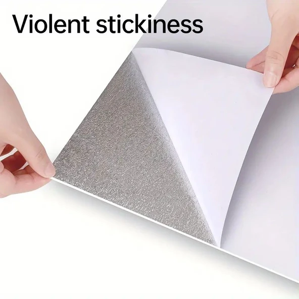KENPAZAR BEYAZ MERMER DESENLİ ALÜMİNYUM PLASTİK DUVAR STİCKER (30*30) - 3