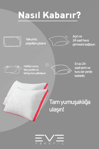 4 Adet Pembe Serisi Kılıflı Fermuarlı Klimali Antialerjik Silikon Nano Elyaf Yastık 50x70cm - 5