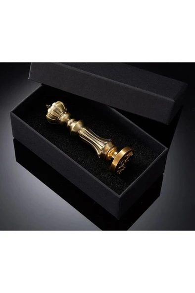 Mum Mühür Damga Kolu Premium Metal Kraliyet Tacı Antik Bronz - Resim 3