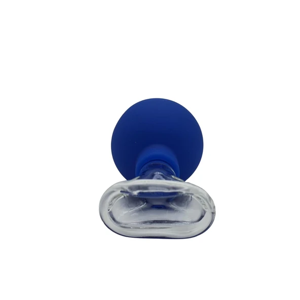 Silikon Vakumlu Cam Yüz Masaj Kupası 5’li Set Mavi Renk - Resim 5