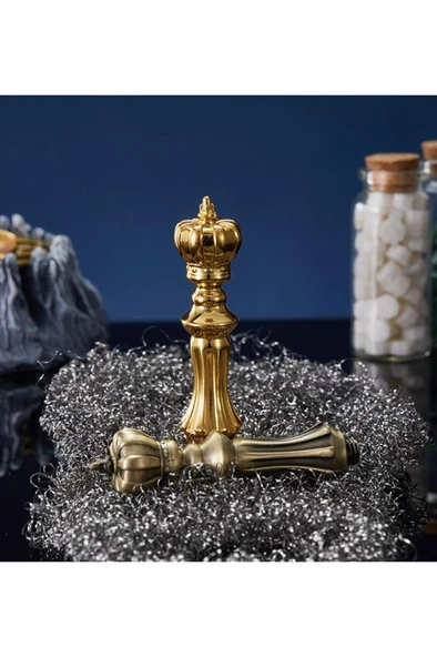 Mum Mühür Damga Kolu Premium Metal Kraliyet Tacı Parlak Altın - Resim 3