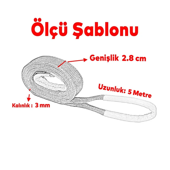 Yük Kaldırma Lila Spanzet Sapan Polyester Sağlam Renk 1 Ton 5 Metre Taşıma İndirme Araç Çekme Halat - 3
