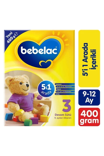 Bebelac 3 Devam Sütü 400 Gr 9-12 Ay