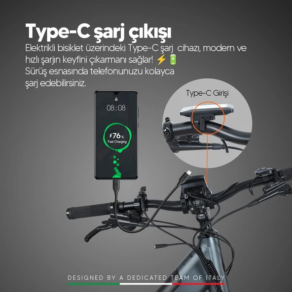Stradacycles E-Vivo Hidrolik Disk Gizli Batarya 28 Jant Elektrikli Şehir Bisikleti - 12