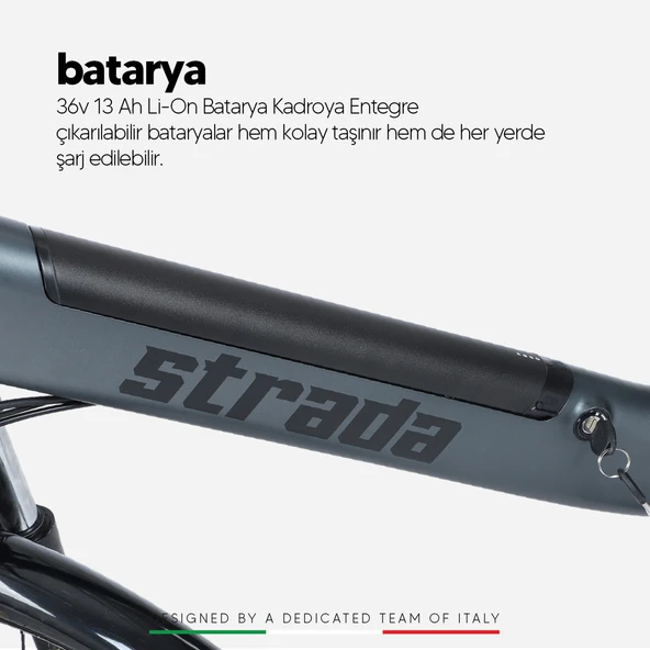 Stradacycles E-Vivo Hidrolik Disk Gizli Batarya 28 Jant Elektrikli Şehir Bisikleti - 8