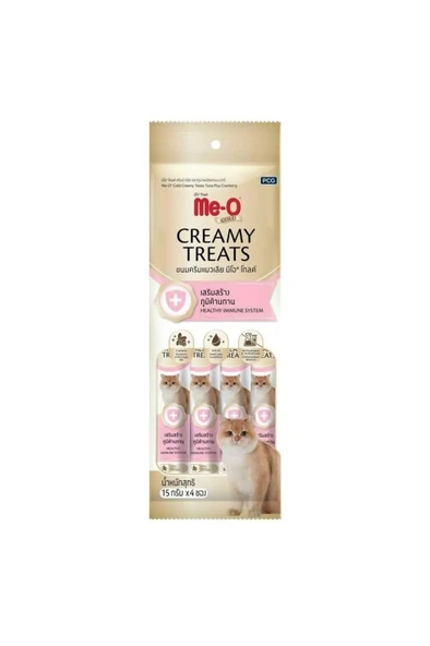 Me-O Bağışıklık SisMe-O Gold Creamy Ton Balıklı ve Turna Yemişi Kedi Ödül Maması 15 Gr x 4 Adet