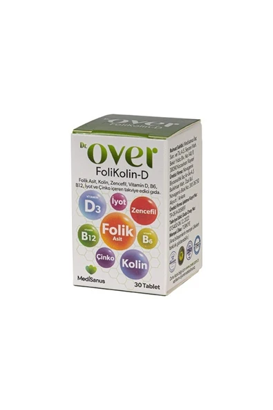 Dr over Folikolin-d Multivitamin Folikasit, Kolin, Zencefil,vit D, B6, B12, Iyot Çinko Içeren Gıda Takviyesi - 4